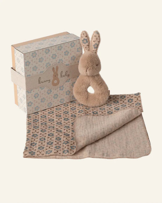 Rabbit Rattle Set - Cream Peach