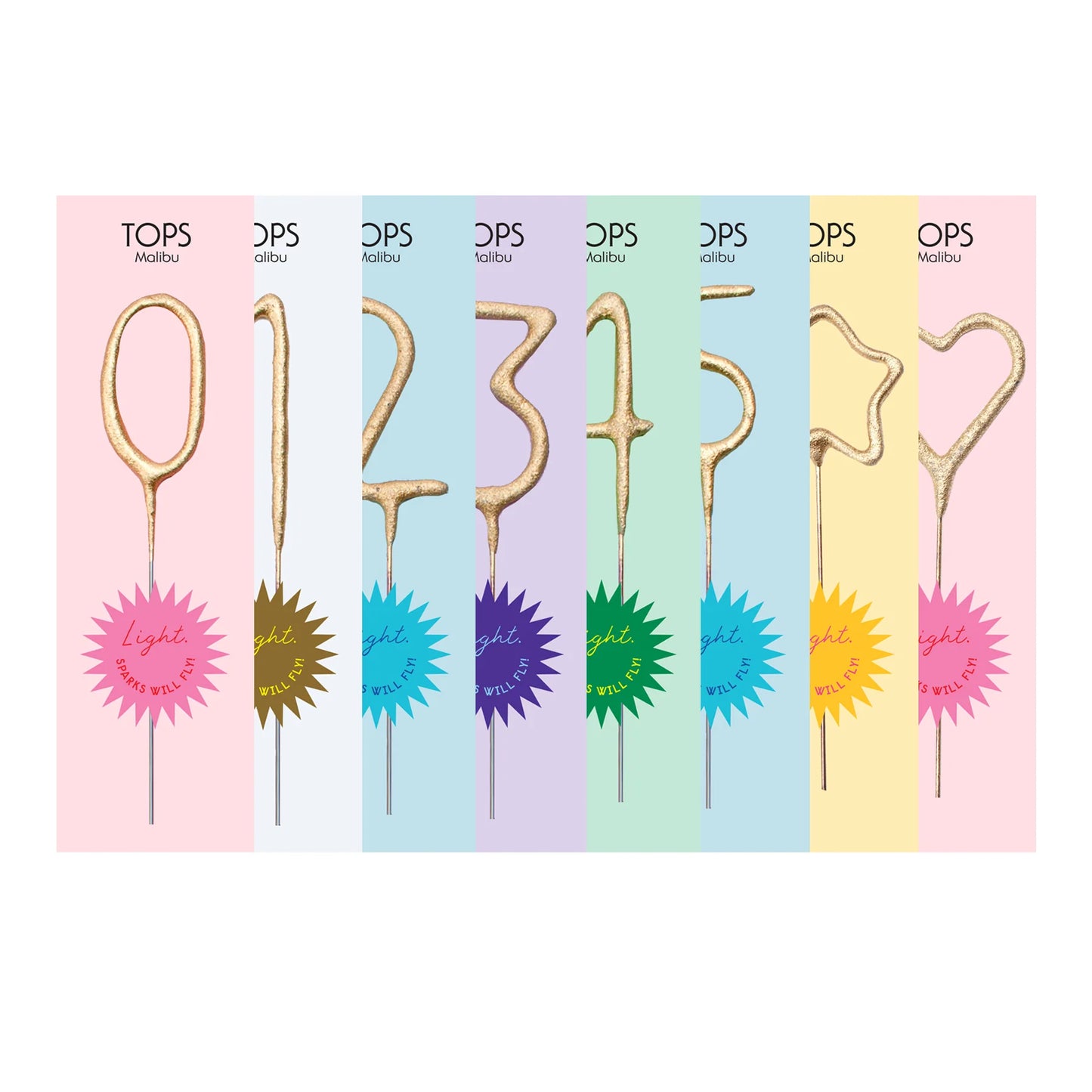 4" Gold Number Sparkler Wand Card