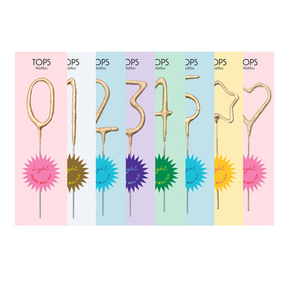 4" Gold Number Sparkler Wand Card