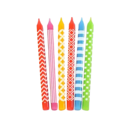 Multicolor Multi Pattern Dripless Hannukah Candles - Little Pickles Toy Store