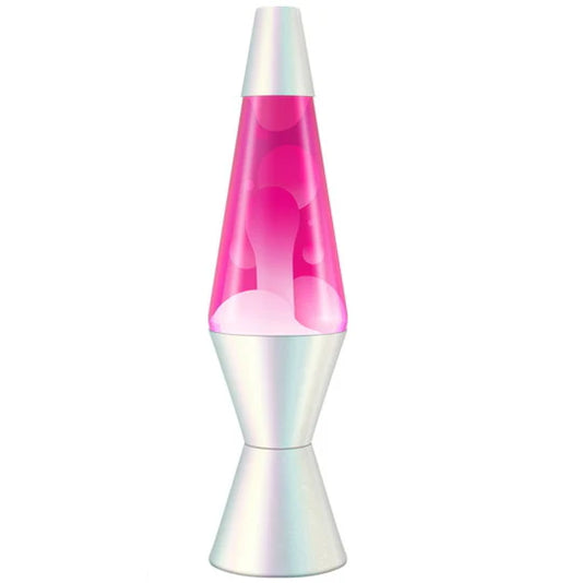 14.5'' Opalescent Lava Lamp White/Pink