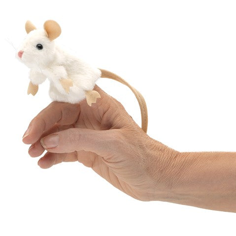 Folkmanis - Mini White Mouse Finger Puppet
