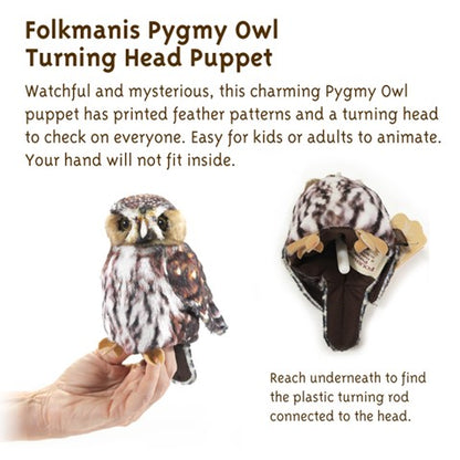 Folkmanis Pygmy Owl Hand Puppet - Little Pickles Toy Store