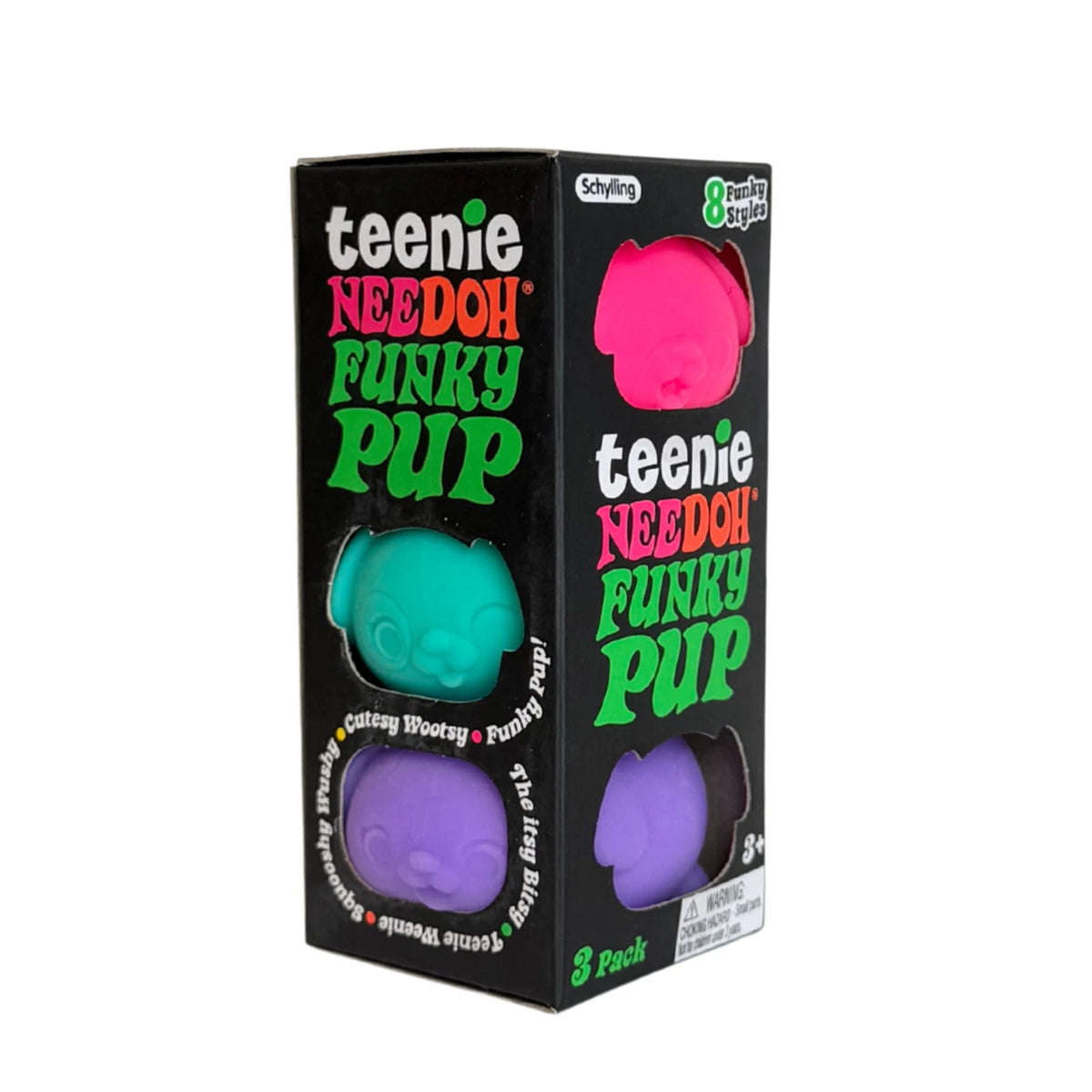 Schylling Official NeeDoh Teenie Funky Pup 3-Pack - No Returns or Refunds