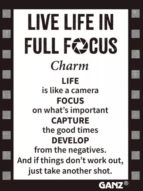 Live Life in Full Focus Pocket Charm