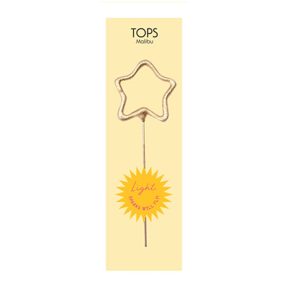 4" Gold Sparkler Wand Card Star