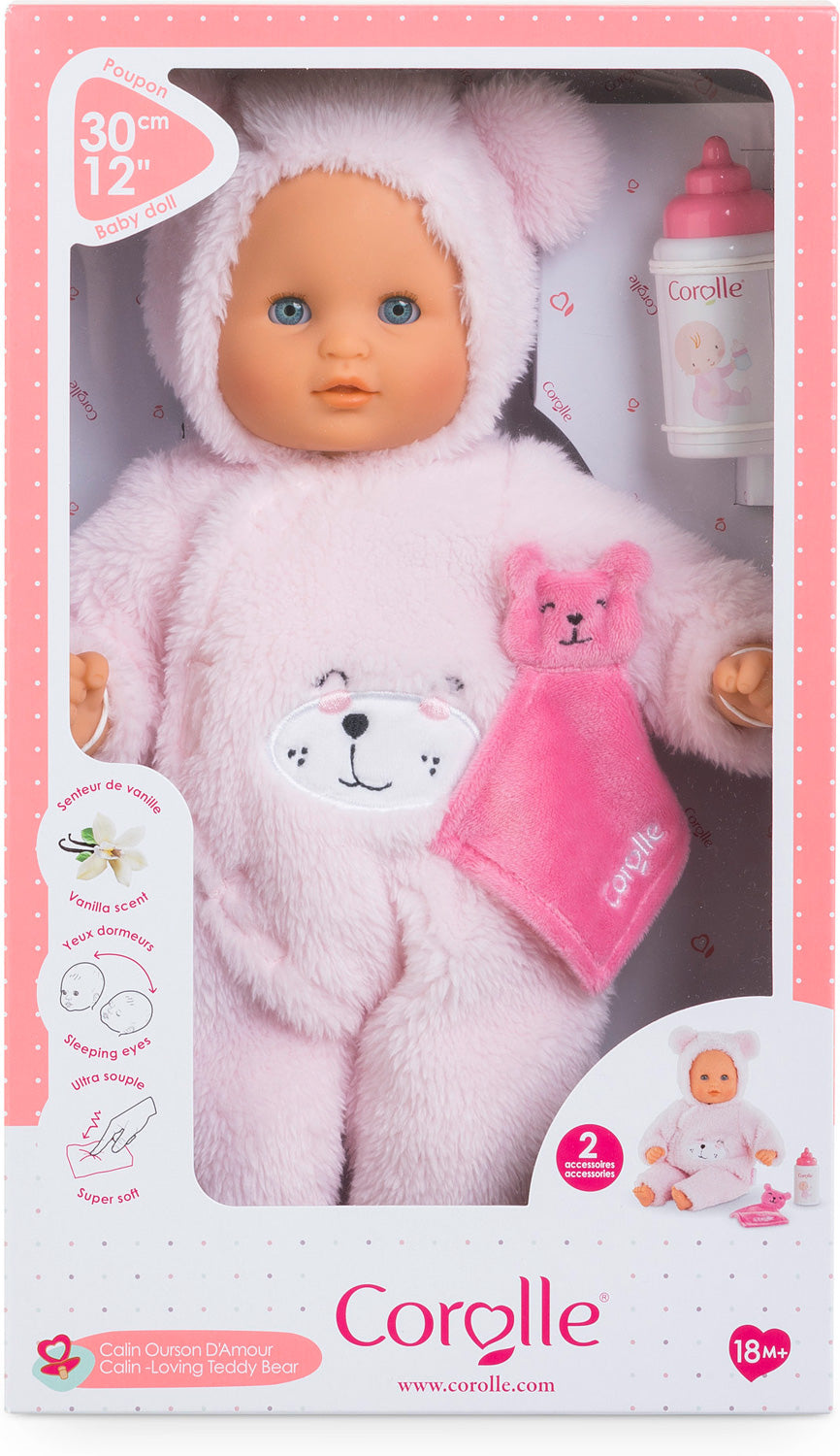 Bebe Calin- Loving Teddy Bear Doll - 12"