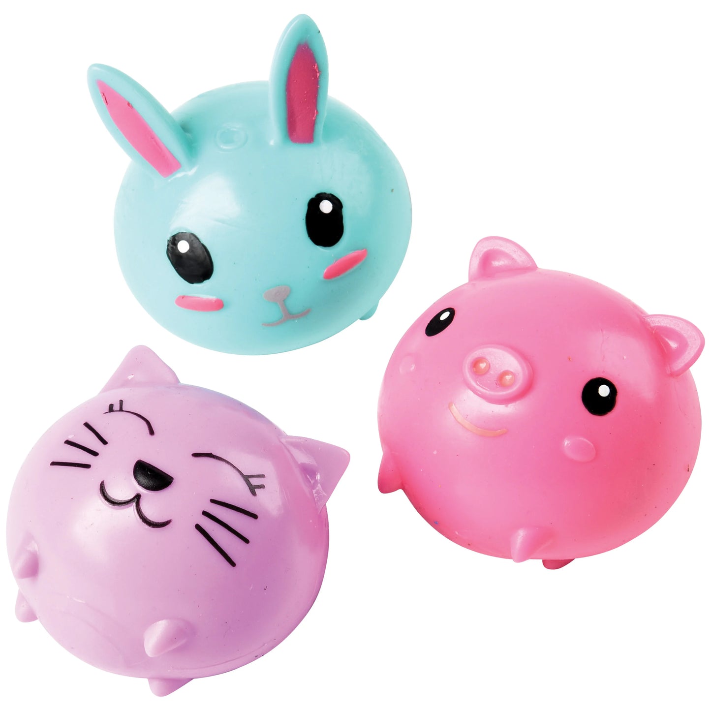 Splat Pets Squeeze Toys -Purple Cat, Blue Bunny or Pink Pig