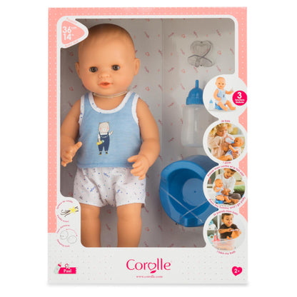 Corolle Paul Drink-and-Wet 14” Baby Doll - Little Pickles Toy Store