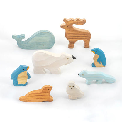 Waldorf Wooden Arctic Animals - Set of 8 - Little Pickles Toy Store