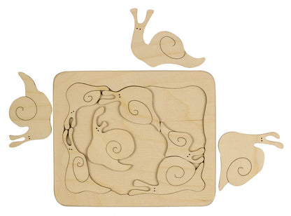 Waldorf Wooden Toy Snail Puzzle - Little Pickles Toy Store